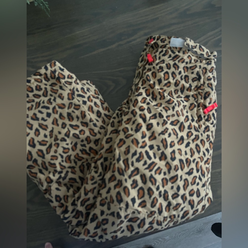 Girls cheetah print snow pants